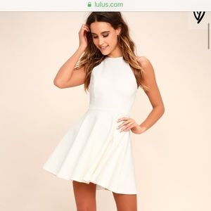 Lulu’s S delightful surprise ivory skater dress